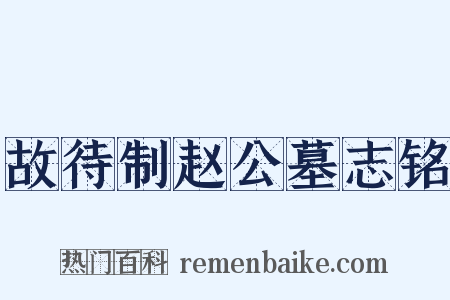 故待制赵公墓志铭是什么意思的图片